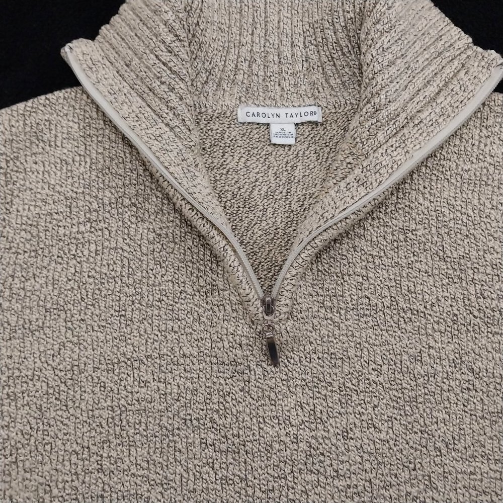 Carolyn‎ Taylor Sweater Size XL Brown Partial Zip Turtle Neck #1260 - Picture 8 of 13